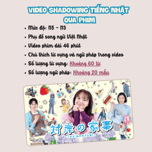 VIDEO SHADOWING TIẾNG NHẬT QUA PHIM TẬP 1 対岸の家事~これが、私の生きる道